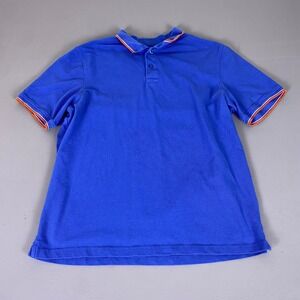 Amazon Essentials Polo Shirt Mens XL Royal Blue Orange Tipped Regular Fit Cotton